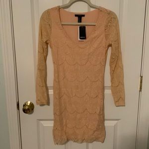 Blush pink mini, long sleeve dress